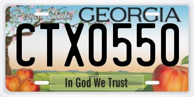 GA license plate CTX0550