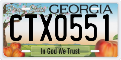 GA license plate CTX0551