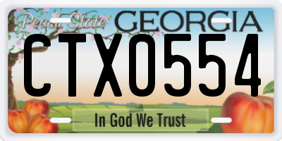 GA license plate CTX0554