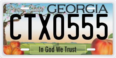 GA license plate CTX0555