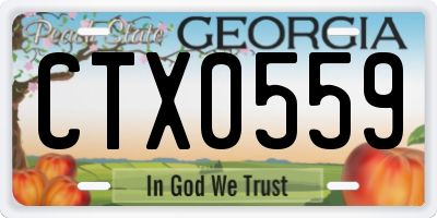 GA license plate CTX0559