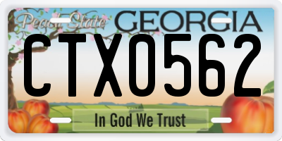 GA license plate CTX0562