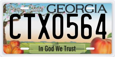 GA license plate CTX0564