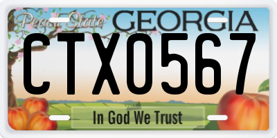 GA license plate CTX0567