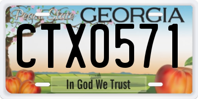 GA license plate CTX0571