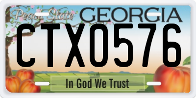 GA license plate CTX0576