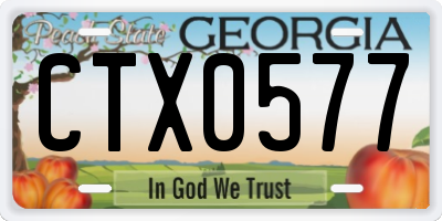GA license plate CTX0577