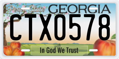 GA license plate CTX0578