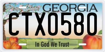 GA license plate CTX0580