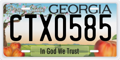 GA license plate CTX0585