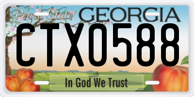 GA license plate CTX0588