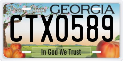 GA license plate CTX0589