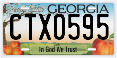 GA license plate CTX0595