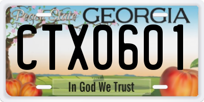GA license plate CTX0601