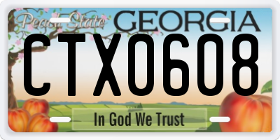 GA license plate CTX0608
