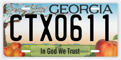 GA license plate CTX0611