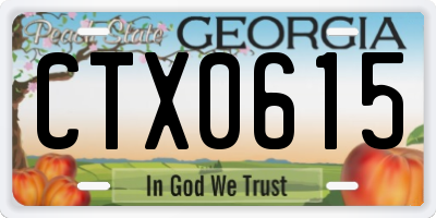 GA license plate CTX0615