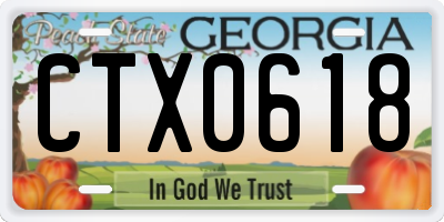 GA license plate CTX0618
