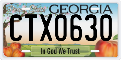 GA license plate CTX0630