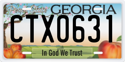 GA license plate CTX0631