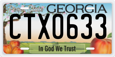 GA license plate CTX0633