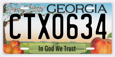 GA license plate CTX0634