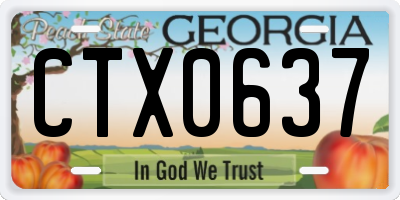 GA license plate CTX0637