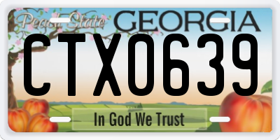 GA license plate CTX0639