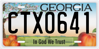 GA license plate CTX0641