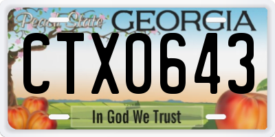 GA license plate CTX0643