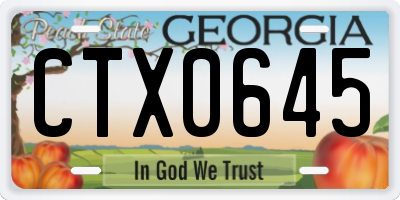 GA license plate CTX0645