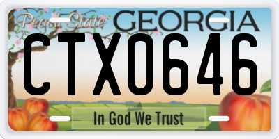 GA license plate CTX0646