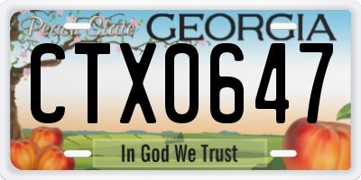 GA license plate CTX0647