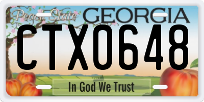 GA license plate CTX0648
