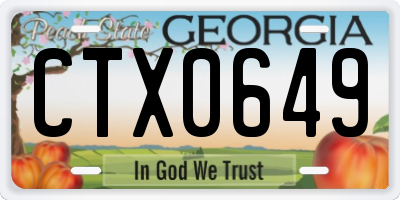 GA license plate CTX0649