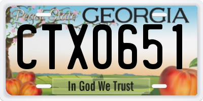 GA license plate CTX0651