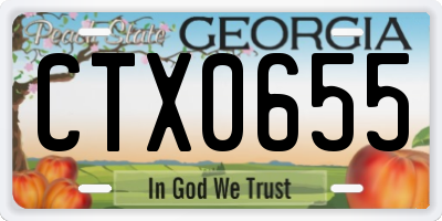 GA license plate CTX0655