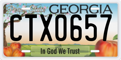 GA license plate CTX0657