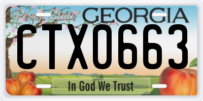 GA license plate CTX0663