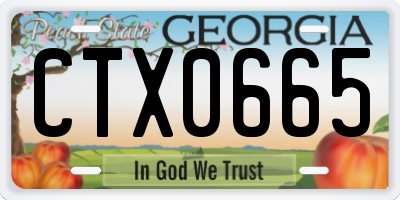 GA license plate CTX0665