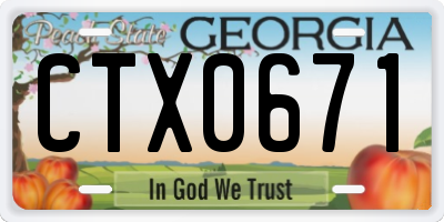 GA license plate CTX0671