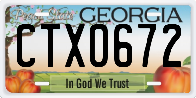 GA license plate CTX0672