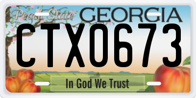 GA license plate CTX0673