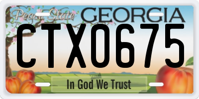 GA license plate CTX0675