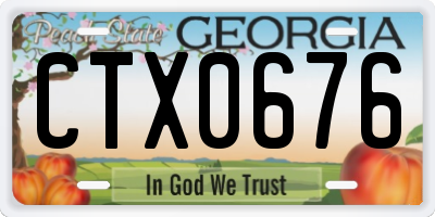 GA license plate CTX0676