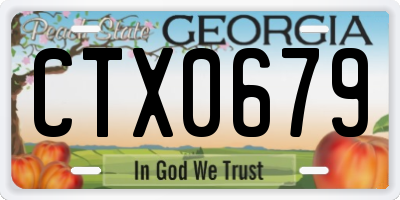 GA license plate CTX0679