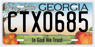 GA license plate CTX0685