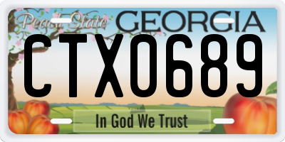 GA license plate CTX0689