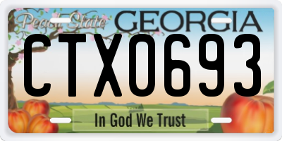 GA license plate CTX0693