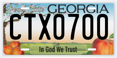 GA license plate CTX0700